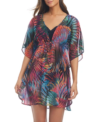 Bleu Rod Beattie Wild Thing V-Neck Caftan Swim Cover-Up
