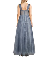 Blondie Nites Embellished Mesh Sweetheart Neckline Corset Ballgown