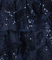 Blondie Nites Sequin Lace Sweetheart Neckline Ruffle Tiered Ball Gown