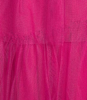 Blondie Nites Mesh Bow Cutout Sweetheart Neck Tie Back Tiered Ball Gown