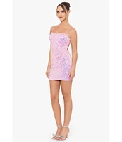 Blondie Nites Sleeveless Spaghetti Strap Iridescent Sequin Open Back Dress