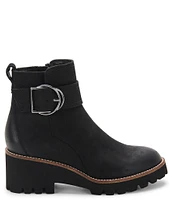 Blondo Dagger Waterproof Nubuck Leather Buckle Detail Booties