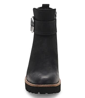 Blondo Dagger Waterproof Nubuck Leather Buckle Detail Booties