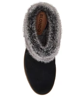 Blondo Karoline Water Resistant Suede Faux Fur Cuff Lug Heel Mules