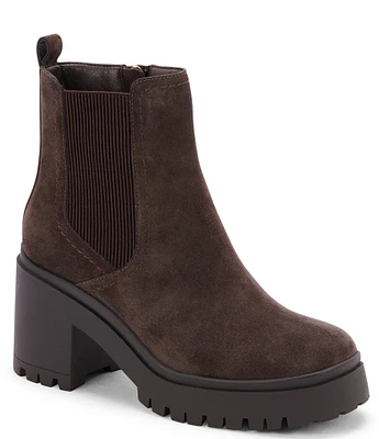 Blondo Raquel Waterproof Suede Lug Sole Platform Booties