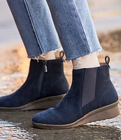 Blondo Shaya Waterproof Nubuck Suede Wedge Chelsea Booties