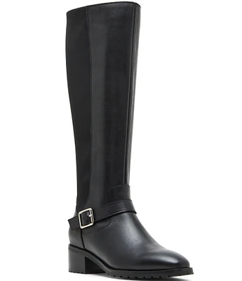 Blondo Sylvia Waterproof Leather Stretch Shaft Block Heel Tall Boots