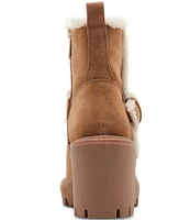 Blondo Teryn Waterproof Suede Faux Shearling Block Heel Booties