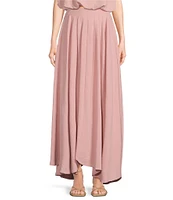 Blu Pepper Box Pleated Coordinating Midi Skirt