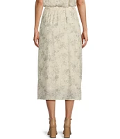 Blu Pepper Coordinating Floral Print Midi Skirt