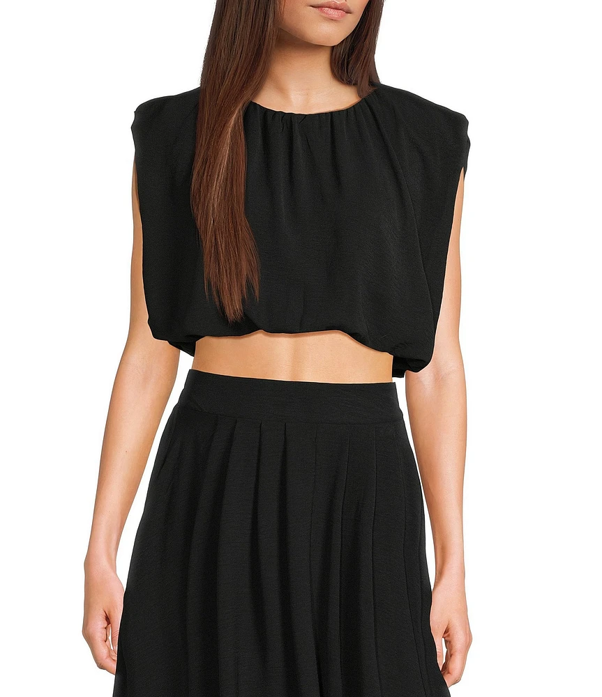 Blu Pepper Cropped Coordinating Bubble Top