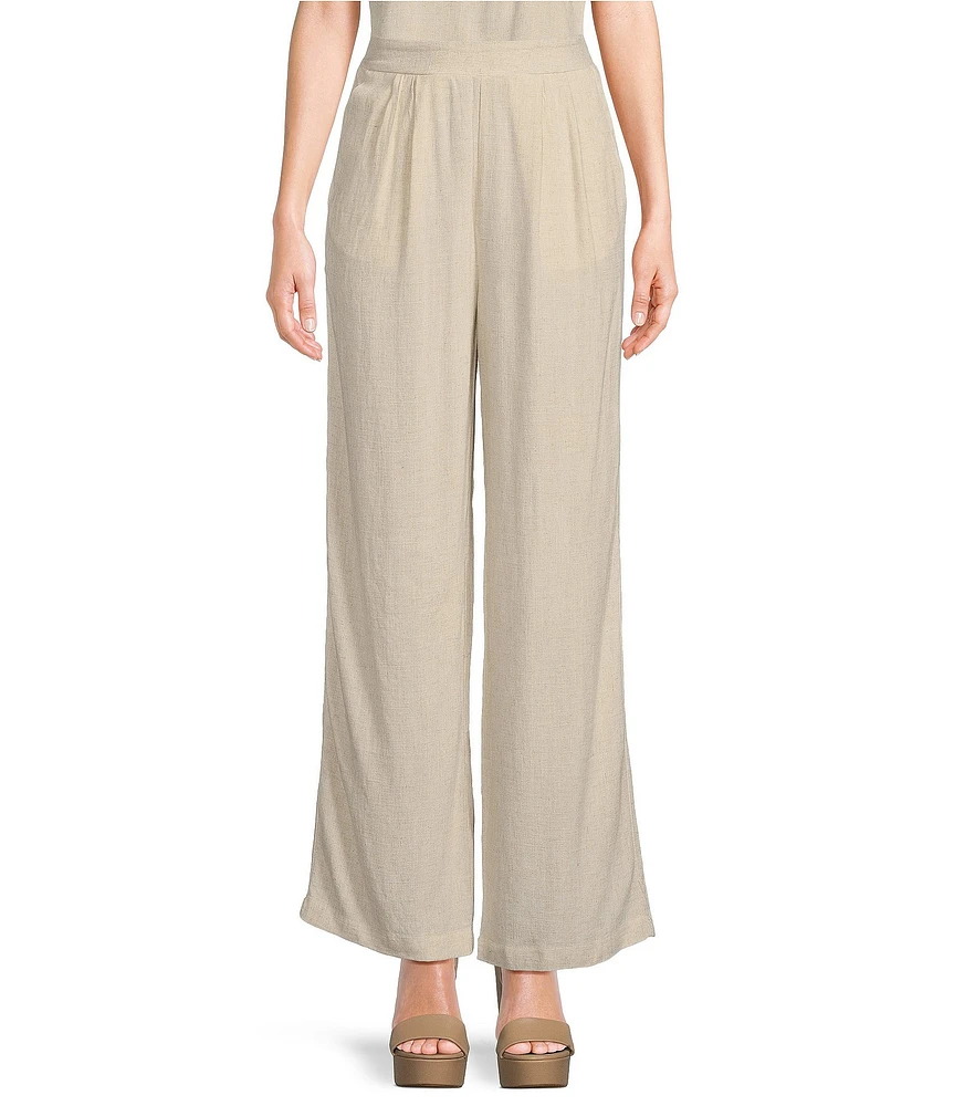 Blu Pepper Elastic Waist Coordinating Wide Leg Pants