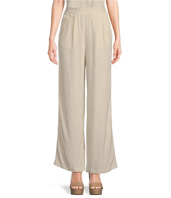 Blu Pepper Elastic Waist Coordinating Wide Leg Pants