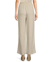 Blu Pepper Elastic Waist Coordinating Wide Leg Pants