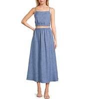 Blu Pepper Elastic Waist Pocketed Coordinating Midi Skirt