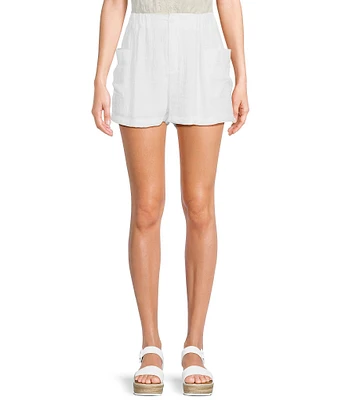 Blu Pepper Gauze Pull-On Side Pocket Shorts