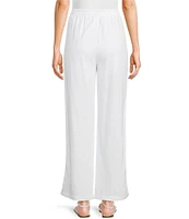 Blu Pepper Linen Blend High Waist Pleated Coordinating Pull-On Pants