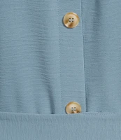 Blu Pepper Short Sleeve Button Back Belted Shirt Dress