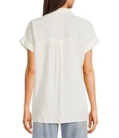 Blu Pepper Short Sleeve Linen Blend Shirt