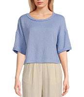 Blu Pepper Short Sleeve Ribbed Knit Top