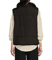 Blu Pepper Solid Zip Up Puffer Vest