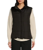 Blu Pepper Solid Zip Up Puffer Vest