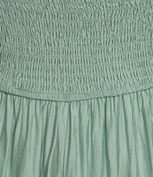 Blu Pepper Square Neck Short Puff Sleeve Pleated Midi Dress