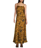 Blu Pepper Square Neckline Sleeveless Floral Maxi Dress