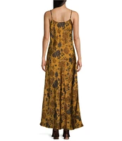 Blu Pepper Square Neckline Sleeveless Floral Maxi Dress