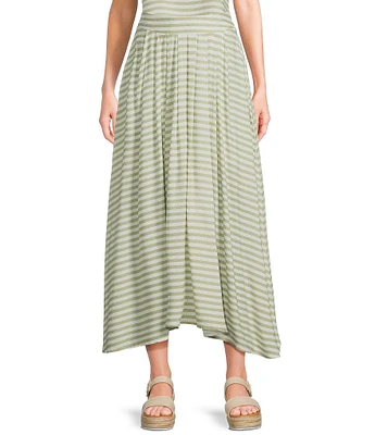 Blu Pepper Striped Coordinating Long Skirt
