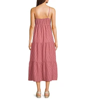 Blu Pepper Striped V-Neck Tiered Dress