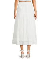 Blu Pepper Tie-Front Lace-Trimmed Midi Skirt