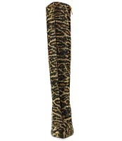 Blue by Betsey Johnson Brea Leopard Print Rhinestone Tall Boots