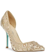 Blue by Betsey Johnson Chic Cut-Out Rhinestone Dress Pumps