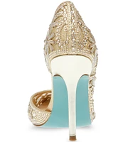 Blue by Betsey Johnson Chic Cut-Out Rhinestone Dress Pumps