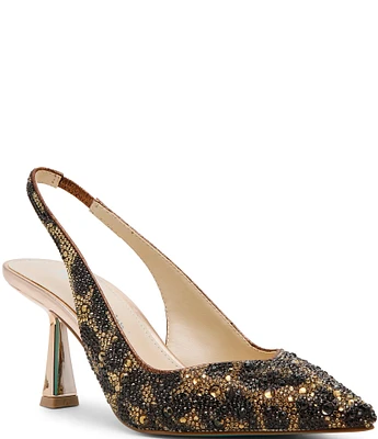 Blue by Betsey Johnson Clark Leopard Slingback Pumps