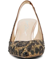 Blue by Betsey Johnson Clark Leopard Slingback Pumps