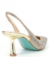 Blue by Betsey Johnson Clark Rhinestone Slingback Pumps