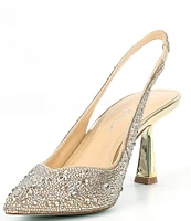 Blue by Betsey Johnson Clark Rhinestone Slingback Pumps