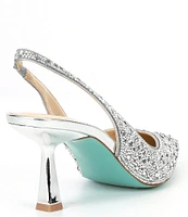 Blue by Betsey Johnson Clark Rhinestone Slingback Pumps