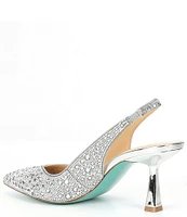 Blue by Betsey Johnson Clark Rhinestone Slingback Pumps