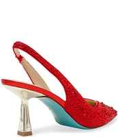 Blue by Betsey Johnson Clark Rhinestone Slingback Pumps