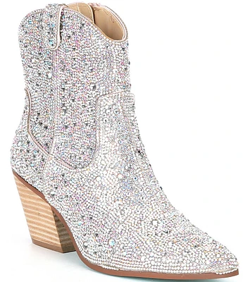 Blue by Betsey Johnson Diva Rhinestone Western Booties