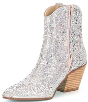 Blue by Betsey Johnson Diva Rhinestone Western Booties