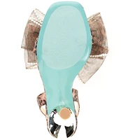 Blue by Betsey Johnson Fawn Leopard Pearl Bow Dress Sandals