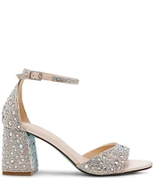 Blue by Betsey Johnson Kami Rhinestone Ankle Strap Dress Sandals