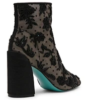 Blue by Betsey Johnson Merri Mesh Flower Booties