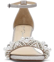 Blue by Betsey Johnson Milo Pearl Rhinestone Embellished Dress Sandals