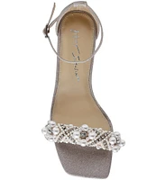 Blue by Betsey Johnson Milo Pearl Rhinestone Embellished Dress Sandals