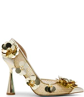 Blue by Betsey Johnson Nash 3D Flower Embellished Pumps